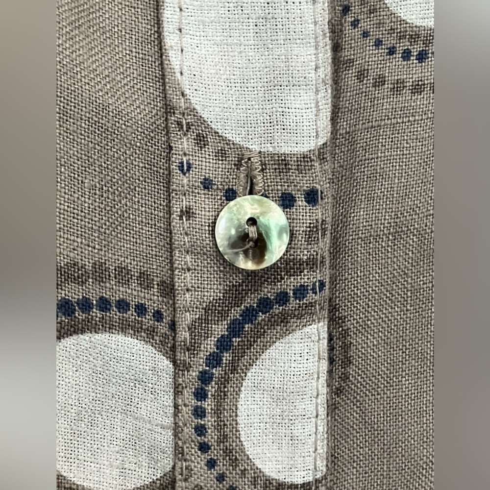 Cherishh Made Italy 100% Linen Button Top Artsy Lagenlook Lagom Medium Coastal - Picture 3 of 6